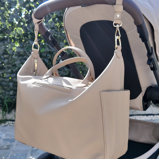 Borsa per pannolini - Pelle Beige